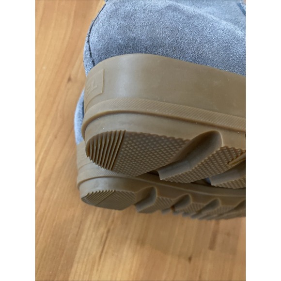 Sorel Grey Evie Suede Lace Up Wedge Ankle Boots Women's Size 10 EUC - Picture 11 of 14